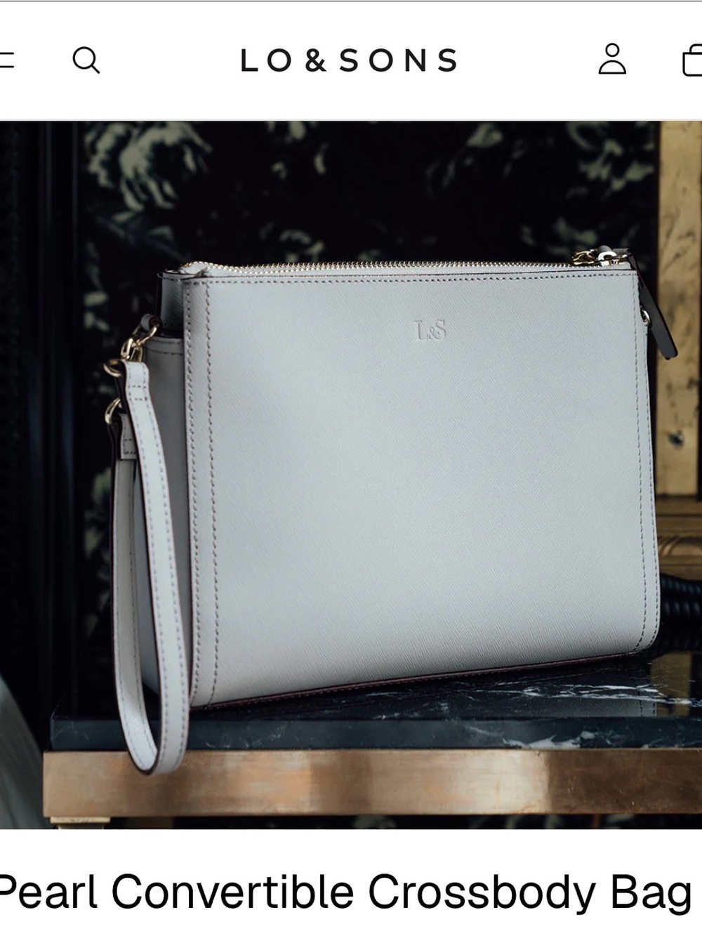 Lo & Sons Convertible Crossbody Bag in Pearl White
